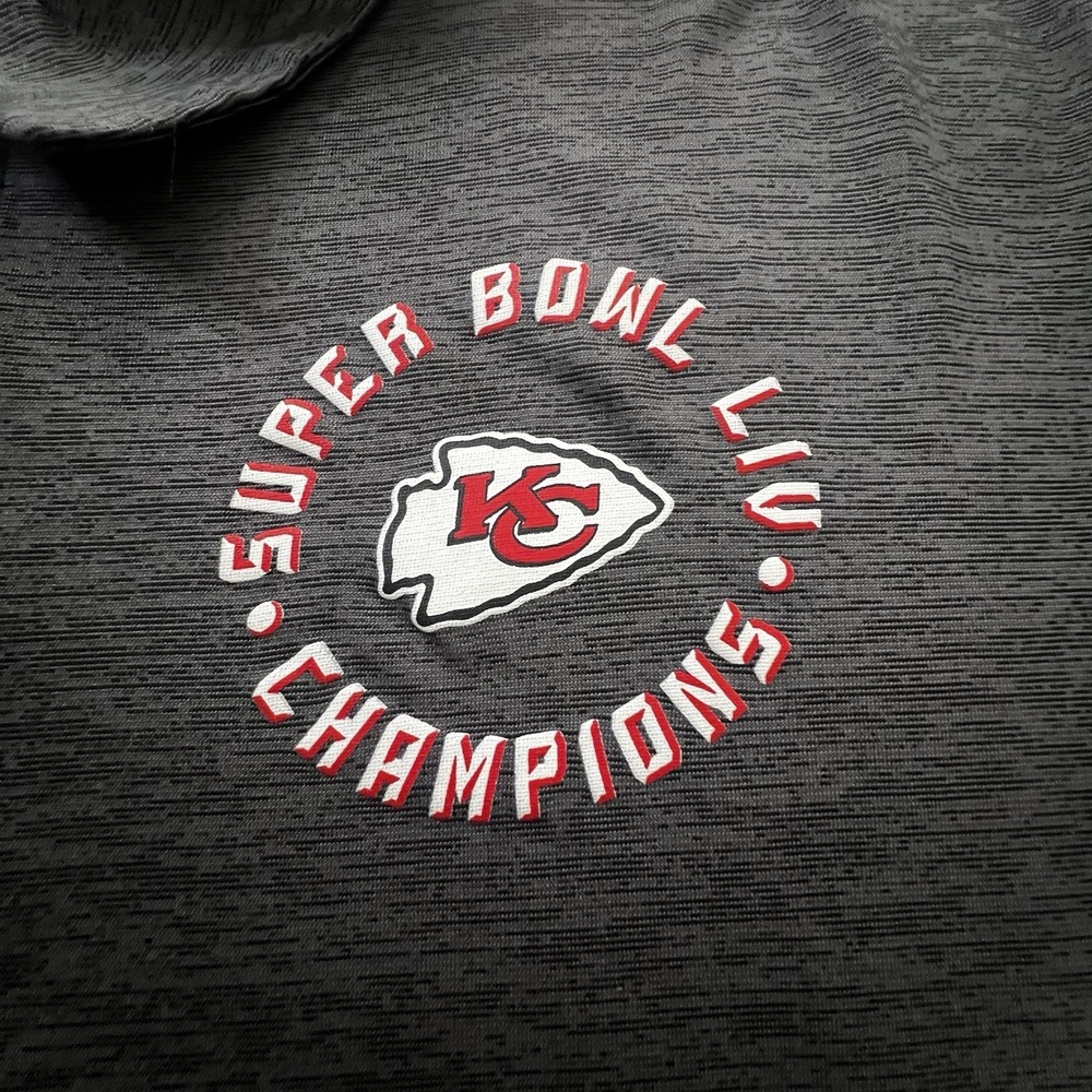 Kansas City Chiefs Super Bowl LIV Champions Polo Shirt Mens XL Gray (156)